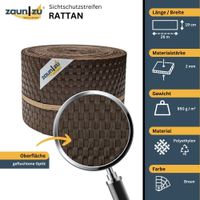 Sichtschutzstreifen Rattan PE für Doppelstabmatten Braun 26m