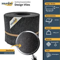 Sichtschutzstreifen Design Vlies für Doppelstabmatten Schwarzgrau 10x 2,55m