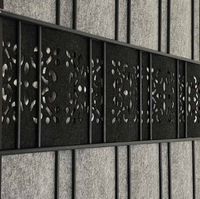 Sichtschutzstreifen Design Vlies Ornament für Doppelstabmatten Schwarzgrau 2,6m
