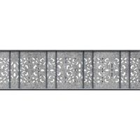 Sichtschutzstreifen Design Vlies Ornament für Doppelstabmatten Hellgrau 2,6m