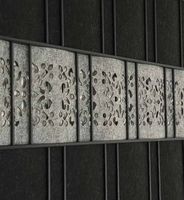 Sichtschutzstreifen Design Vlies Ornament für Doppelstabmatten Hellgrau 2,6m