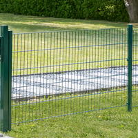 Doppelstabmattenzaun Komplett-Set, ca. 83 cm x 10 m - Moosgrün