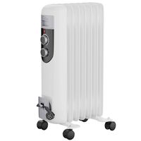 Ölradiator mit 3 Heizstufen, Elektroheizung mit 7 Rippen & Thermostat, mobil einsetzbar