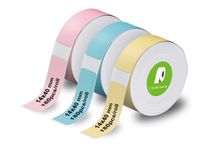 Etikettenrolle 180er für Etikettendrucker OLYMPIA P22, 14x 40mm, rosa, blau, gelb, 3er-Pack