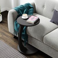 Beistelltisch Holeby 56 x Ø 38 cm Schwarz, matt
