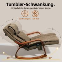 Elektrischer Massage-Schaukelstuhl, ca. 126 x 64 x 81 cm - Hellbraun
