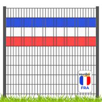 Sichtschutzstreifen Fanartikel für Frankreich Doppelstabmatten Volle Streifenbreite GELOCHT