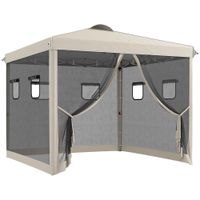 Faltpavillon ca. 3x3m Pavillon mit 4 Netzvorhängen, Gartenpavillon mit UV-Schutz