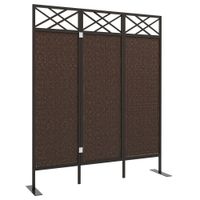 Paravant, 148 x 181 cm Anti-UV Garten Raumteiler mit Rattanoptik für Garten
