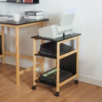 Rollwagen Dønna 61x51x36cm Schwarz/Holzfarben