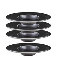 Serie Ambitious, Gourmetteller Set, 4-teilig, Porzellan, Schwarz