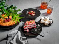 Serie Ambitious, Gourmetteller Set, 4-teilig, Porzellan, Schwarz