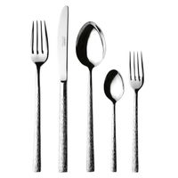 Serie IVY, Besteck-Set, Edelstahl Besteck-Set für 6 Personen, Silber