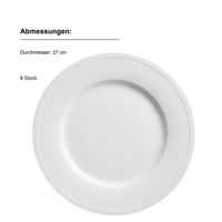 Serie ARLONA, Speiseteller Set, 6-teilig, Porzellan