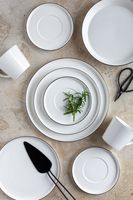 Serie SITA, Kaffeeservice 18-tlg. mit schwarzem Rand
