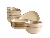 Serie Cordelia, Snacking-Set 12-tlg., Keramik, Sand