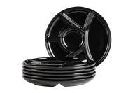 Fondueteller Set, Porzellan, Schwarz