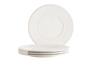 Serie Unico, Speiseteller Set für 4 Personen, Steinzeug, Weiß