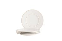 Serie Unico, Dessertteller Set für 4 Personen, Steinzeug, Weiß
