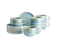 Serie Cordelia, 12-teiliges Kaffeetassenset, Steinzeug, Grün