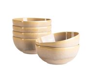 Serie Cordelia, 6-teiliges Schüsselset, Steinzeug, Beige