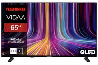 Telefunken Fernseher 65 Zoll QLED Smart TV VIDAA 4K UHD HDR Dolby Vision, HD+ 6 Monate, Triple-Tuner
