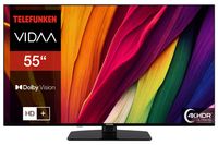 Telefunken Fernseher 55 Zoll Smart TV VIDAA (4K UHD, HDR Dolby Vision, HD+ 6 Monate, Triple-Tuner)