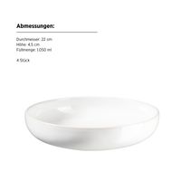 Serie Unico, Schüssel Set für 4 Personen, Steinzeug, Weiß