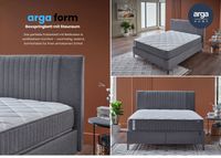 Boxspringbett "ARGAFORM" mit Stauraum - Polsterbett mit Bettkasten & 25 cm 5-Zonen-Federkernmatratze - Hellgrau
