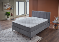 Boxspringbett "Argaform" mit Bettkasten und Orthopädische Hybrid 5 Zonen - Hellgrau