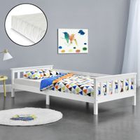 Kinderbett Nuuk 90x200 cm mit Kaltschaummatratze Weiß