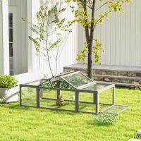 Hasenstall Kaninchenstall aus Tannenholz Winterfest Hasenkäfig mit doppel Tür