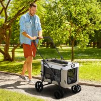 2 in 1 Hundewagen Hundebuggy klappbar für Hunde &amp; Katzen bis 10 kg Katzenbuggy