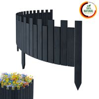Beeteinfassung 200 x 30 cm Anthracit Holz Rollzaun Holzzaun Rasenkante Palisade Beetumrandung