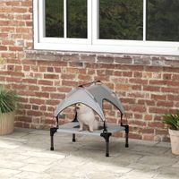 Erhöhtes Hundebett mit Baldachin, Haustierbett, Outdoor Hundeliege mit Dach