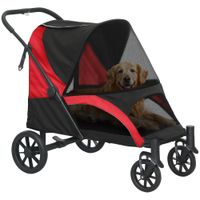 Hundewagen Hundebuggy klappbar für große Hunde &amp; Katzen bis 30 kg Katzenbuggy