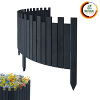 Beeteinfassung 200 x 40 cm Anthracite Holz Rollzaun Holzzaun Rasenkante Palisade Beetumrandung