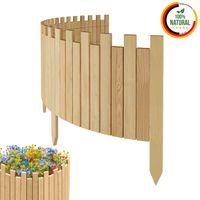 Beeteinfassung 200 x 40 cm Natur Holz Rollzaun Holzzaun Rasenkante Palisade Beetumrandung