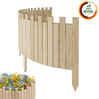 Beeteinfassung 200 x 40 cm Unbehandelt Holz Rollzaun Holzzaun Rasenkante Palisade Beetumrandung