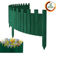 Beeteinfassung 200 x 30 cm Grün Holz Rollzaun Holzzaun Rasenkante Palisade Beetumrandung