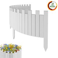 Beeteinfassung  200 x 30 cm Weiß Holz Rollzaun Holzzaun Rasenkante Palisade Beetumrandung