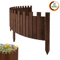 Beeteinfassung 200 x 30 cm Braun Holz Rollzaun Holzzaun Rasenkante Palisade Beetumrandung