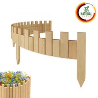 Beeteinfassung 200 x 15 cm Natur Holz Rollzaun Holzzaun Rasenkante Palisade Beetumrandung