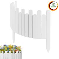 Beeteinfassung Rasenkante 100 cm lang Flexibler Gartenzaun Rollzaun Steckzaun Höhe 40 cm Weiß