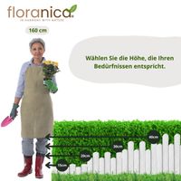 Beeteinfassung Rasenkante 100 cm lang Flexibler Gartenzaun Rollzaun Steckzaun Höhe 40 cm Weiß