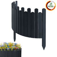 Beeteinfassung Rasenkante 100 cm lang Flexibler Gartenzaun Rollzaun Steckzaun Höhe 30 cm Anthracit