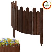 Beeteinfassung Rasenkante 100 cm lang Flexibler Gartenzaun Rollzaun Steckzaun Höhe 30 cm Braun