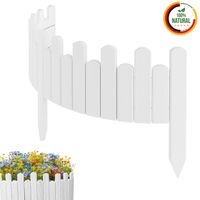 Beeteinfassung Rasenkante 100 cm lang Flexibler Gartenzaun Rollzaun Steckzaun Höhe 20cm Weiß