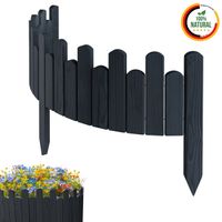 Beeteinfassung Rasenkante 100 cm lang Flexibler Gartenzaun Rollzaun Steckzaun Höhe 20cm Anthracit