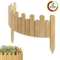 Beeteinfassung Rasenkante 100 cm lang Flexibler Gartenzaun Rollzaun Steckzaun Höhe 15 cm Natur